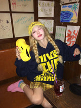 Retro Graphic Pullover Hoodie