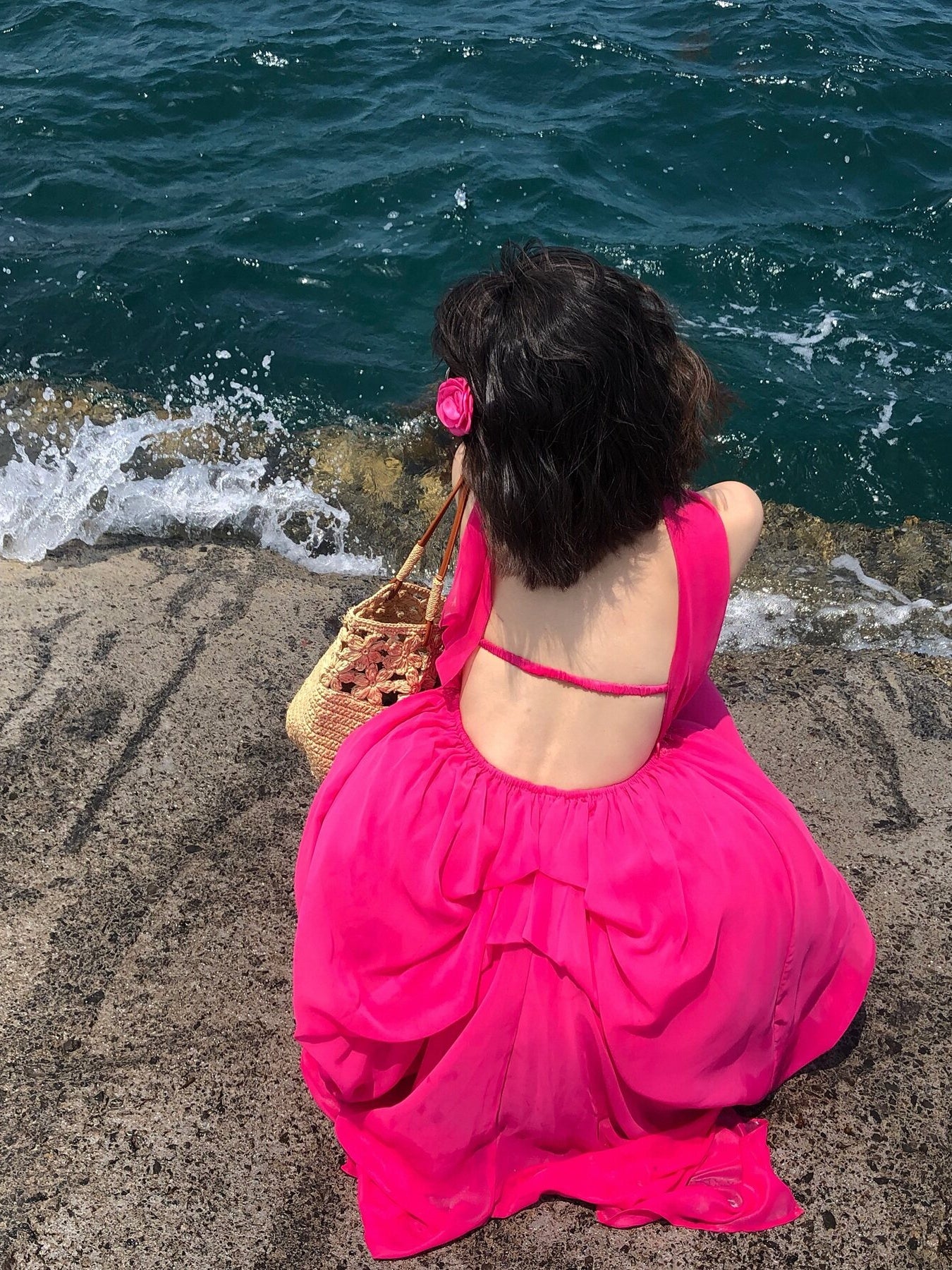 Halter Bandeau Maxi Dress in Pink — AREUMIEUR