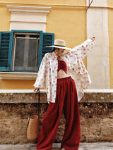 Pleated Wide Pants in Red — AREUMIEUR