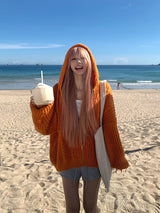 Twist Knit Hooded Sweater