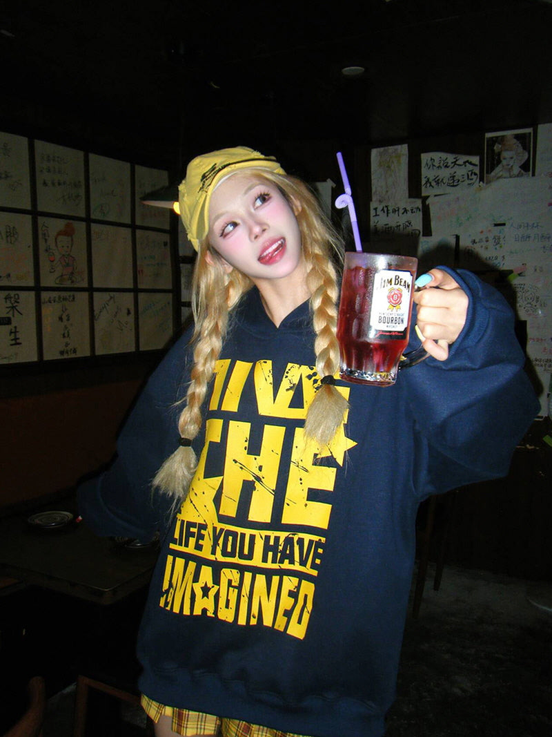 Retro Graphic Pullover Hoodie