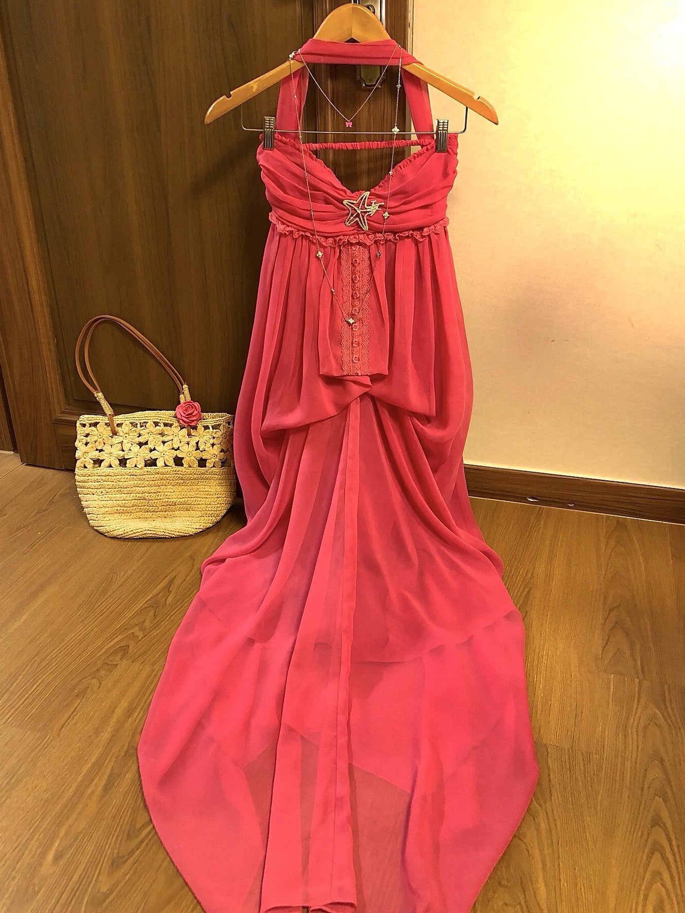 Halter Bandeau Maxi Dress in Pink — AREUMIEUR