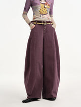 Curved Wide Pants in Purple — AREUMIEUR