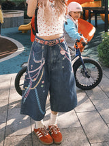 Graphic Denim Culottes