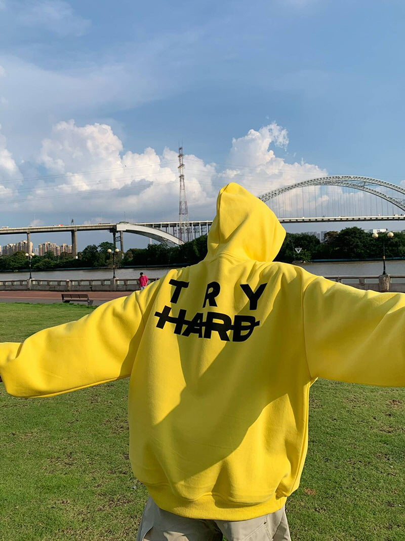 Slash Graphic Hoodie - Yellow