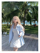 High Waist Slim Pleated Skirt