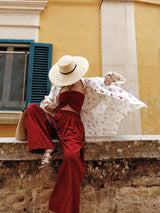 Pleated Wide Pants in Red — AREUMIEUR