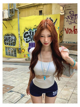 Cut-Out Lace Tee - White
