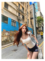 Cut-Out Lace Tee - White