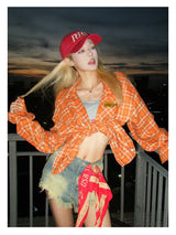 Vintage Plaid Short Shirt