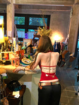 Chain Backless Top - Red