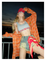 Vintage Plaid Short Shirt