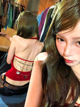 Chain Backless Top - Red