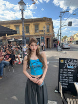 Slim Strap Curve Top - Blue