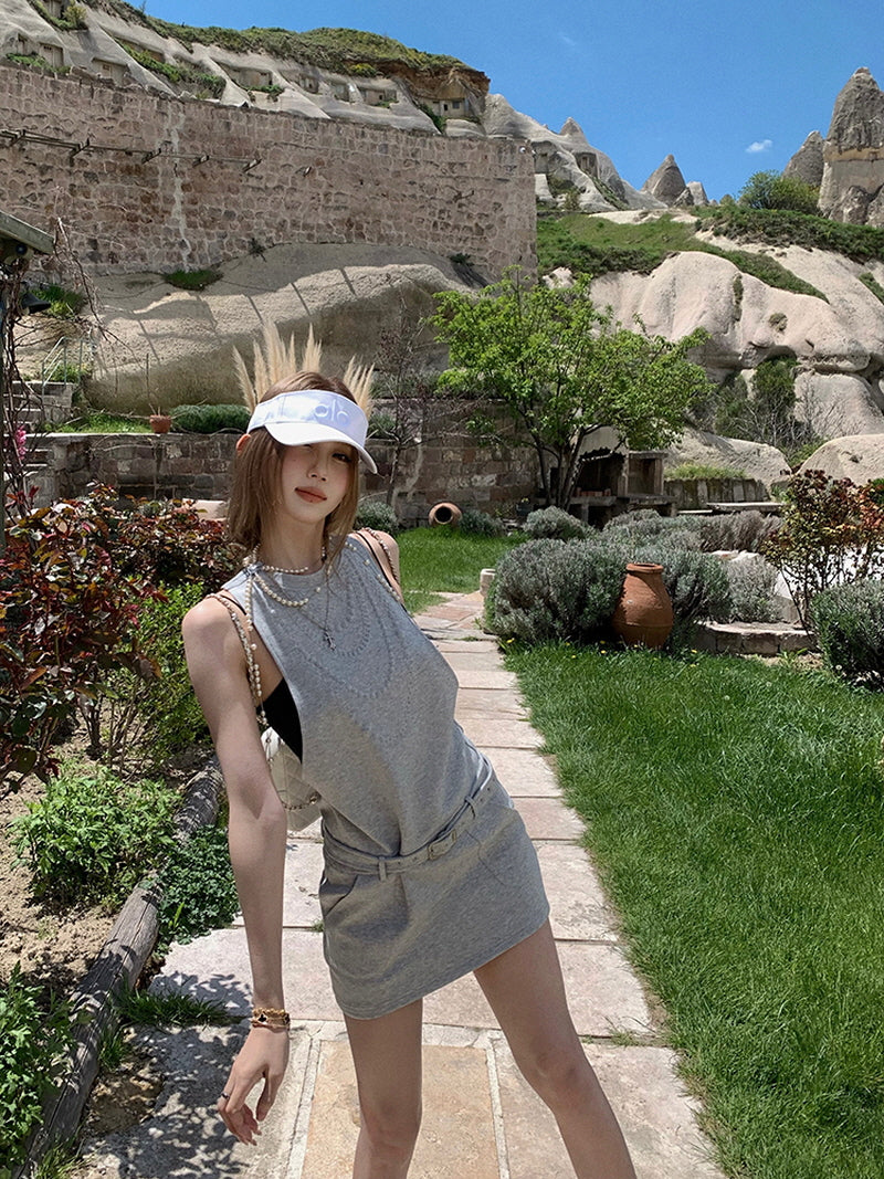 Mono Forme Short Dress - Grey