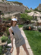 Mono Forme Short Dress - Grey