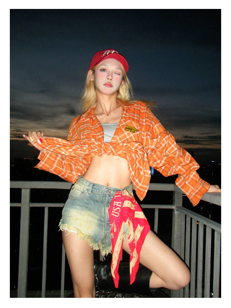 Vintage Plaid Short Shirt