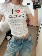 Love Paw Crop Tee - Gray