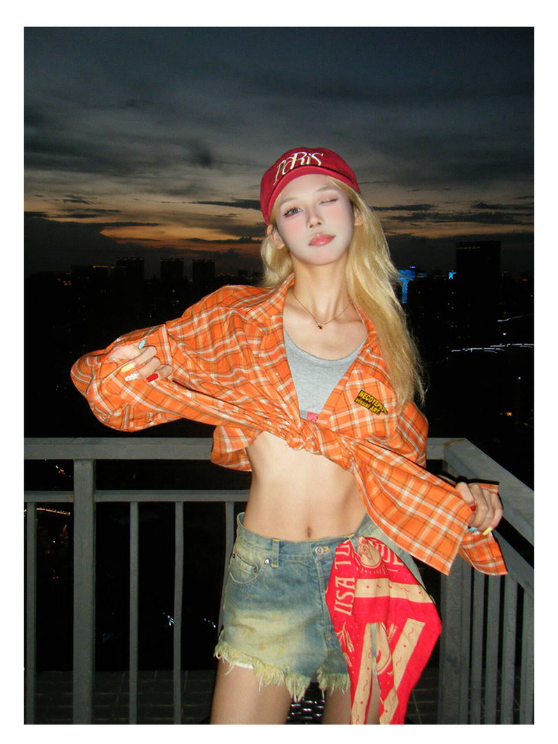 Vintage Plaid Short Shirt