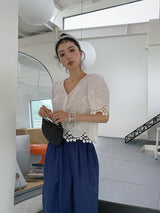 Lace V Neck Top