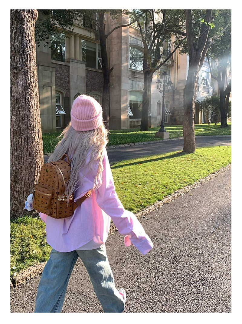 Classic Stripe Collar Shirt - Pink