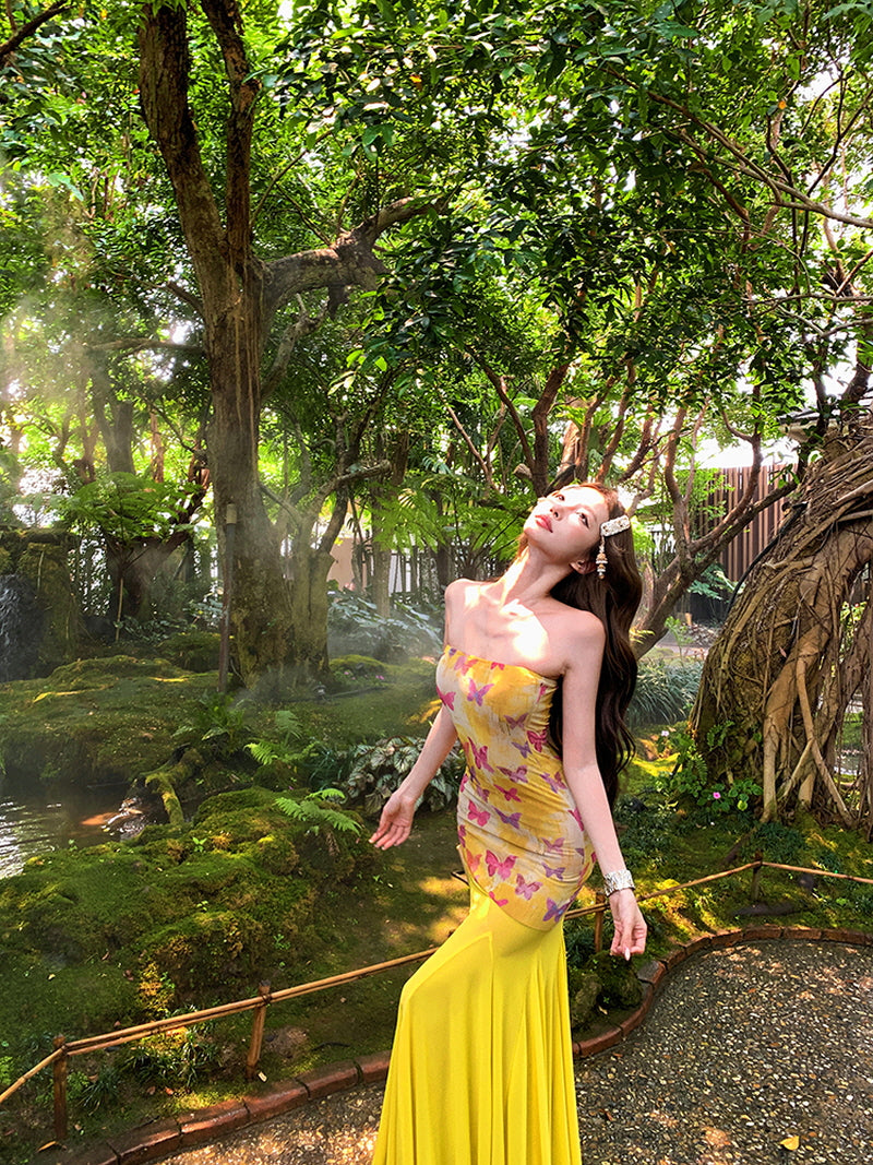 Butterfly Mesh Mermaid Dress