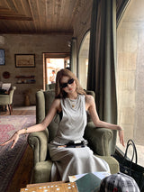 Mono Forme Long Dress - Grey