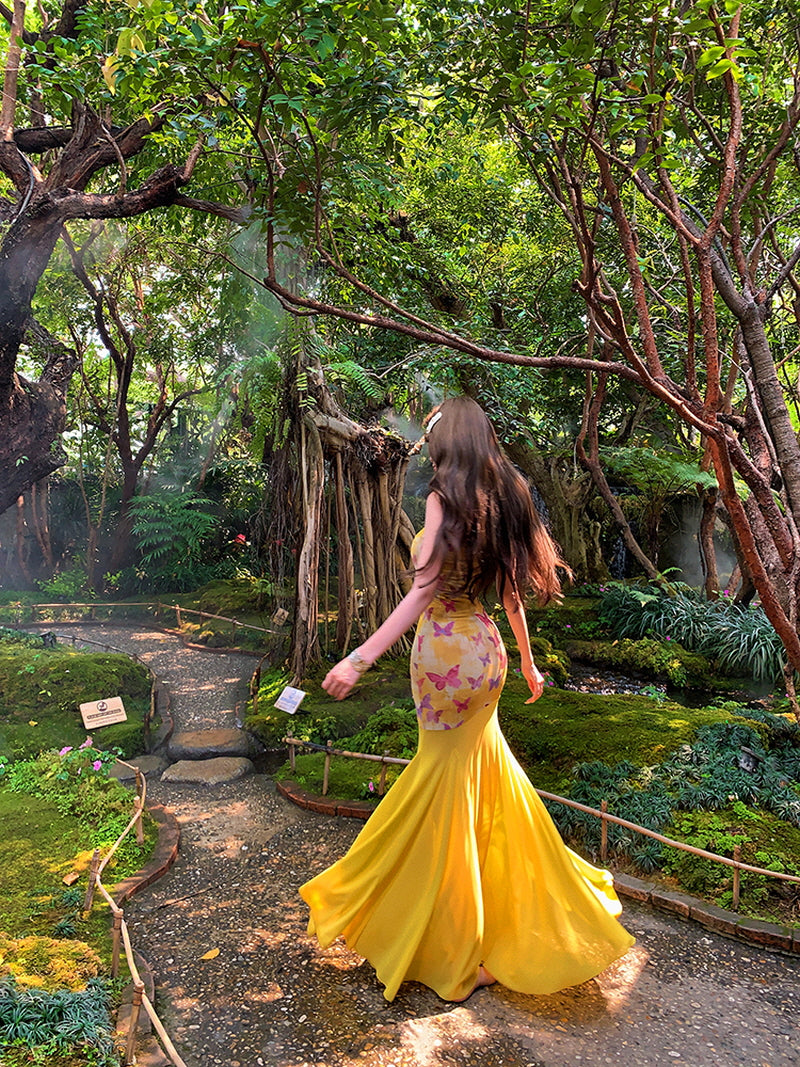 Butterfly Mesh Mermaid Dress