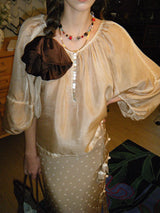 Drape Scrunchie - Honey Brown
