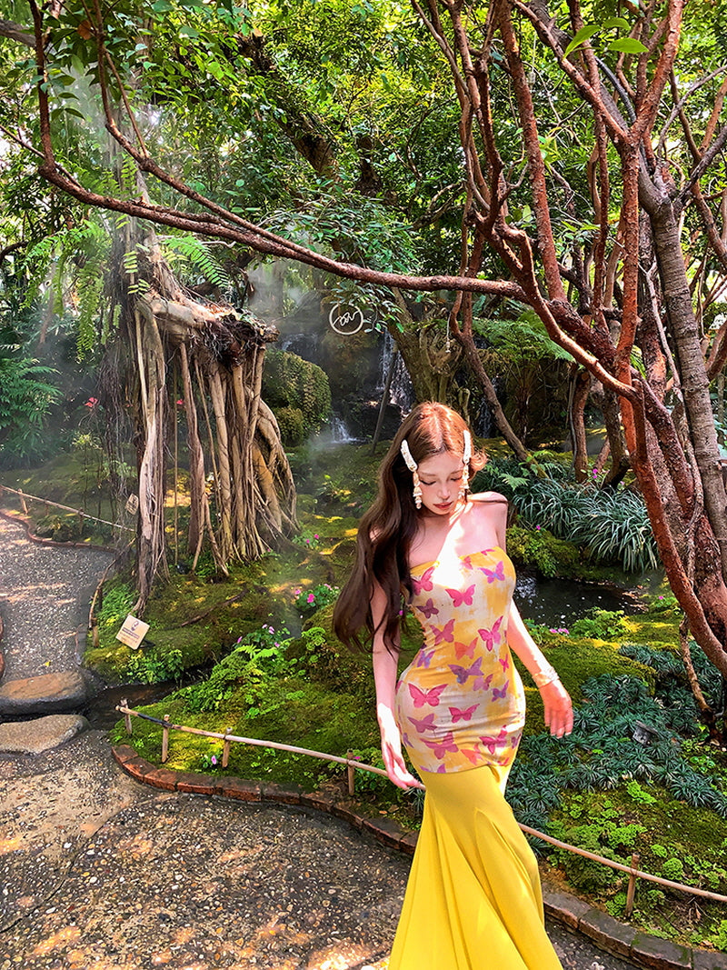 Butterfly Mesh Mermaid Dress