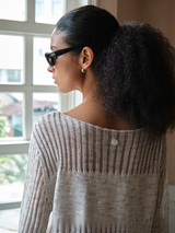 Glint Sheer Knit Pullover - Oatmeal