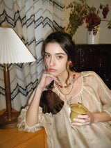 Drape Scrunchie - Honey Brown