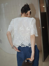 Lace V Neck Top