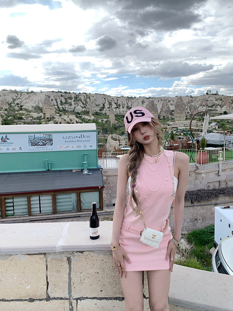 Mono Forme Short Dress - Pink