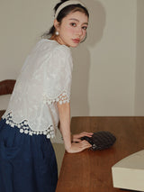Lace V Neck Top