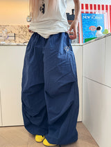 Retro Slouchy Wide Pants - Navy