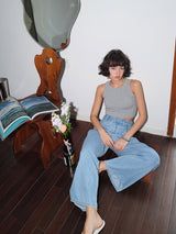 U neck Strapless top - Hemp Gray