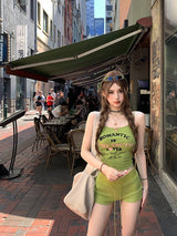 Slim Strap Curve Top - Green