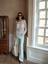 Glint Sheer Knit Pullover - Oatmeal