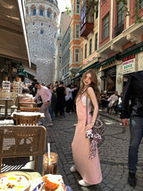 Mono Forme Long Dress - Pink