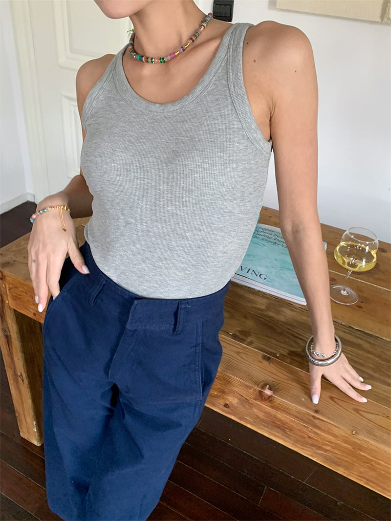 U neck Strapless top - Hemp Gray
