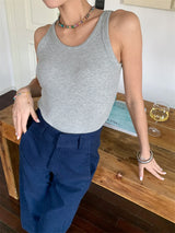 U neck Strapless top - Hemp Gray