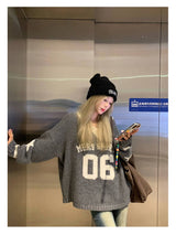Number Six V-Neck Sweater - Dark gray