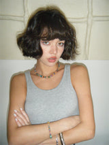 U neck Strapless top - Hemp Gray