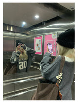 Number Six V-Neck Sweater - Dark gray