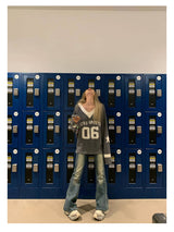 Number Six V-Neck Sweater - Dark gray