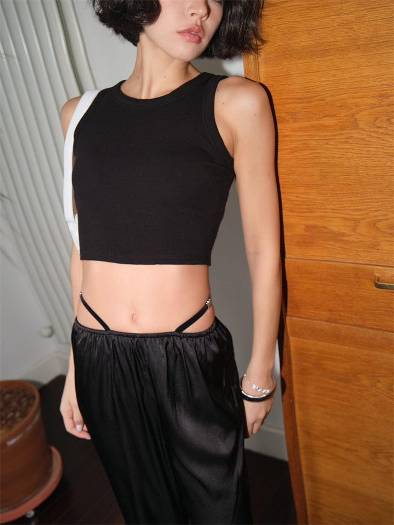 U neck Strapless top - Twilight Black