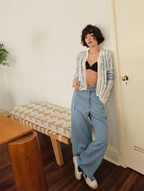 Slouch Flow Wide Denim - Light Blue