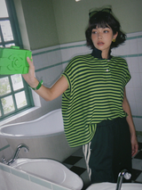 Classic Stripe Collar Tee - Green&Yellow