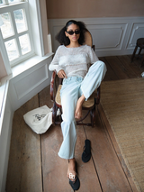 Glint Sheer Knit Pullover - Oatmeal